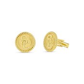 USC Trojans Gold Plated SC Interlock with Rope Border Cufflinks